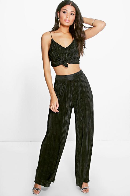 Sisi Knot Top & Pleated Wide Leg Co-Ord Set